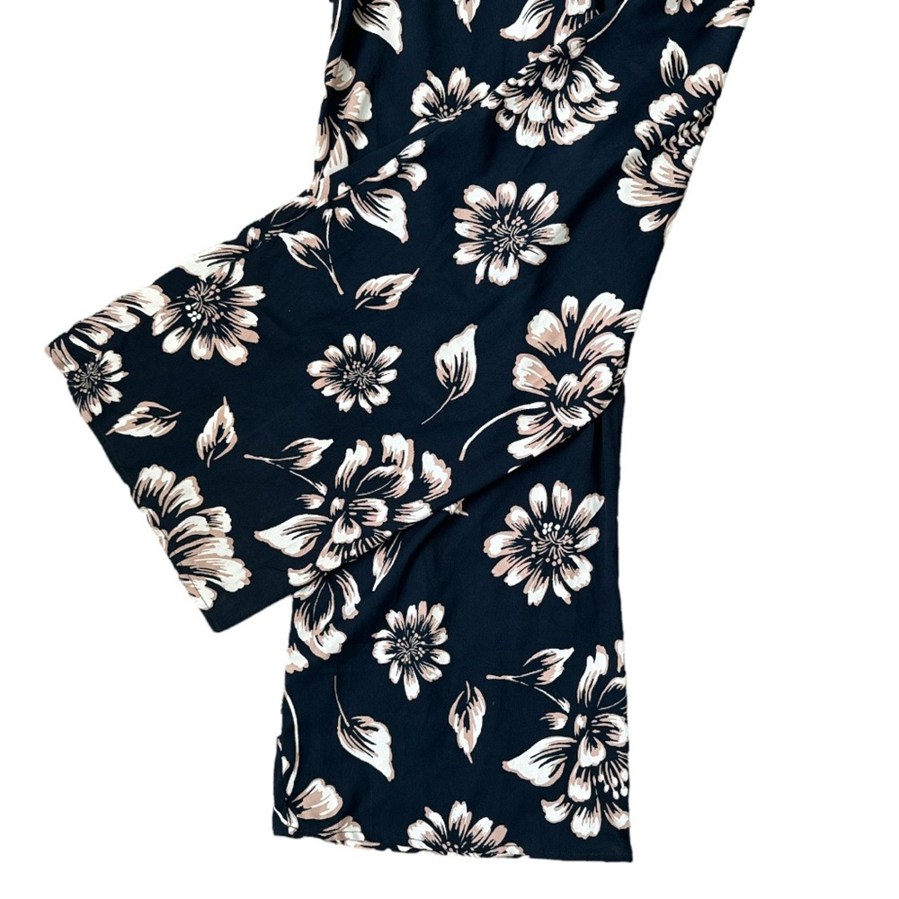 BOG Collective Navy White Floral Bra Top Jumpsuit size S - Picture 2 of 7